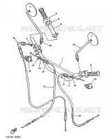 GUIDON ET CABLES pour Yamaha XT125 de 1988