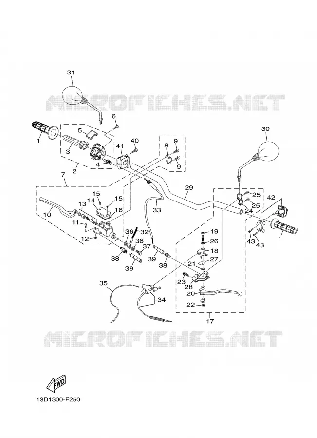 GUIDON ET CABLES Yamaha MOTO 125 2008 XTR  XT125R