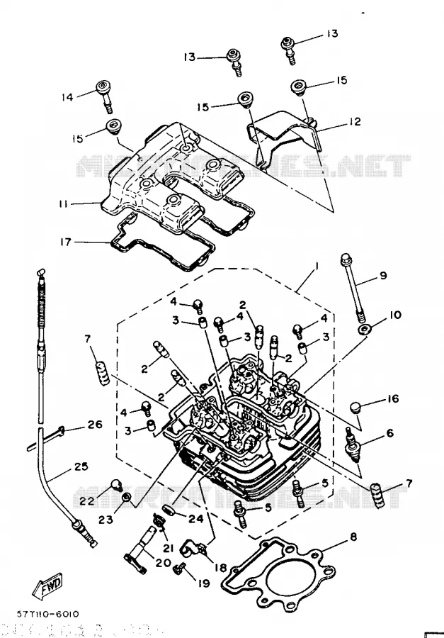 CULASSE Yamaha MOTO 350 1986 XT  XT350