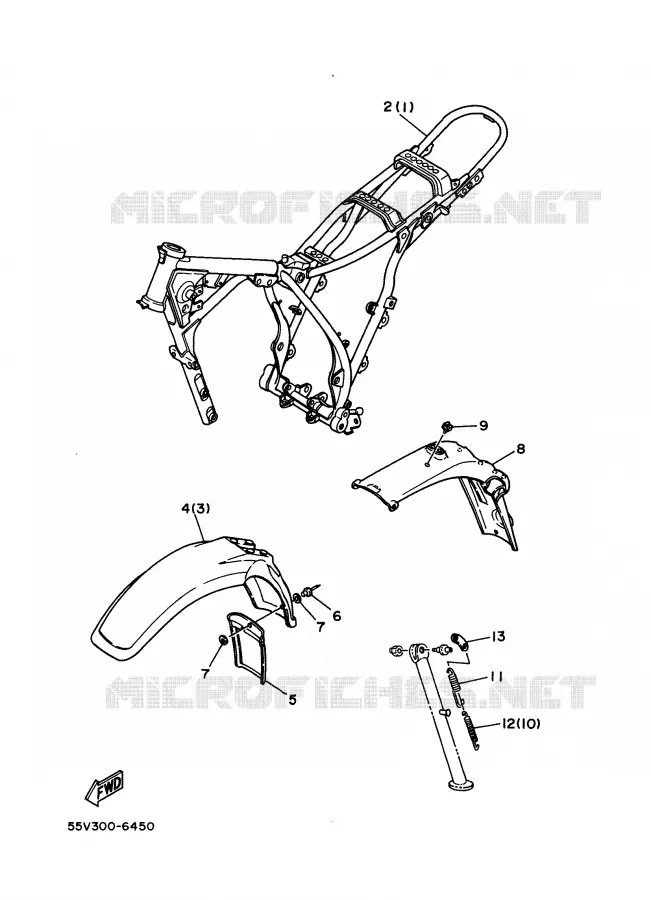 PIÈCES OPTIONNELLES - PARTIE CYCLE Yamaha MOTO 350 1988 XT  XT350'88