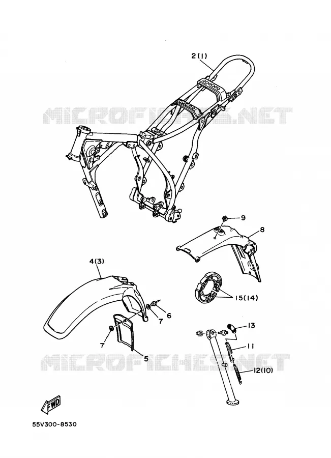 PIÈCES OPTIONNELLES - PARTIE CYCLE Yamaha MOTO 350 1988 XT  XT350'88