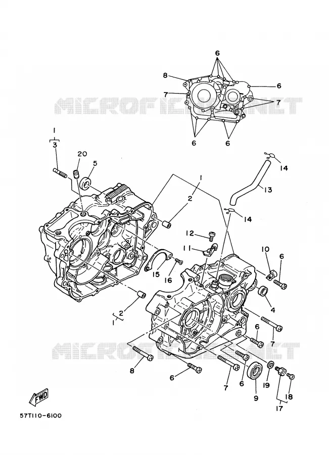 CARTER MOTEUR Yamaha MOTO 350 1988 XT  XT350'88