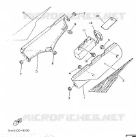 CACHE LATERAL   OCEANIE pour Yamaha XT350H de 1996
