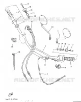 GUIDON ET CABLES pour Yamaha XT350H de 1996