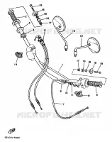 GUIDON ET CABLES pour Yamaha XT350H de 1987