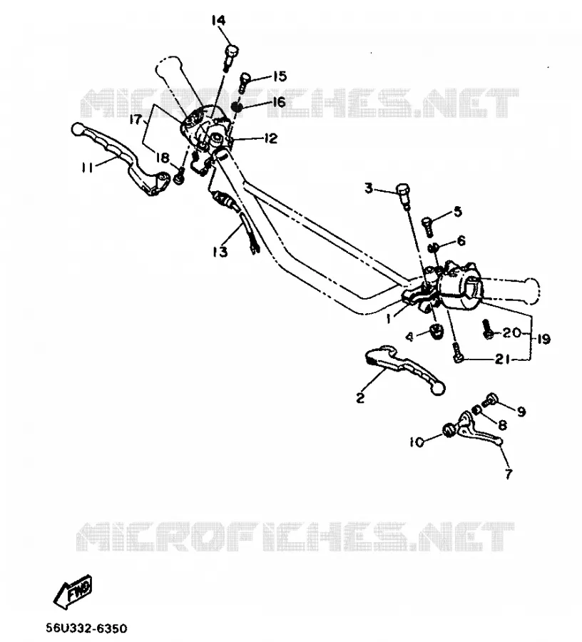 COMMODO / LEVIER Yamaha MOTO 500 1986 XT  XT500