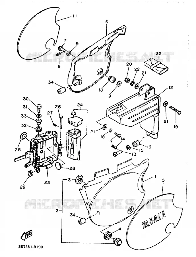COUVERCLE LATERAL Yamaha MOTO 500 1989 XT  XT500