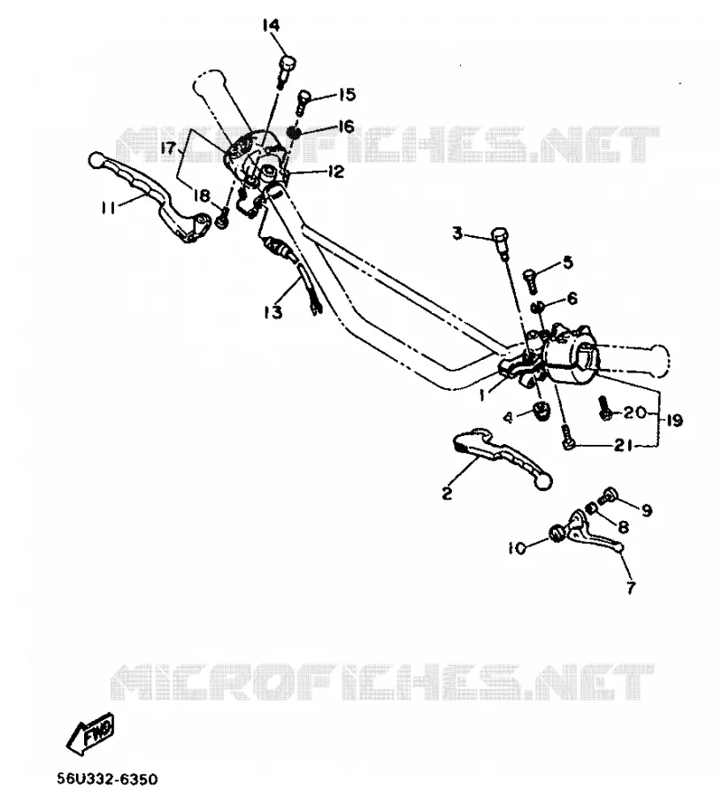 COMMODO / LEVIER Yamaha MOTO 500 1989 XT  XT500