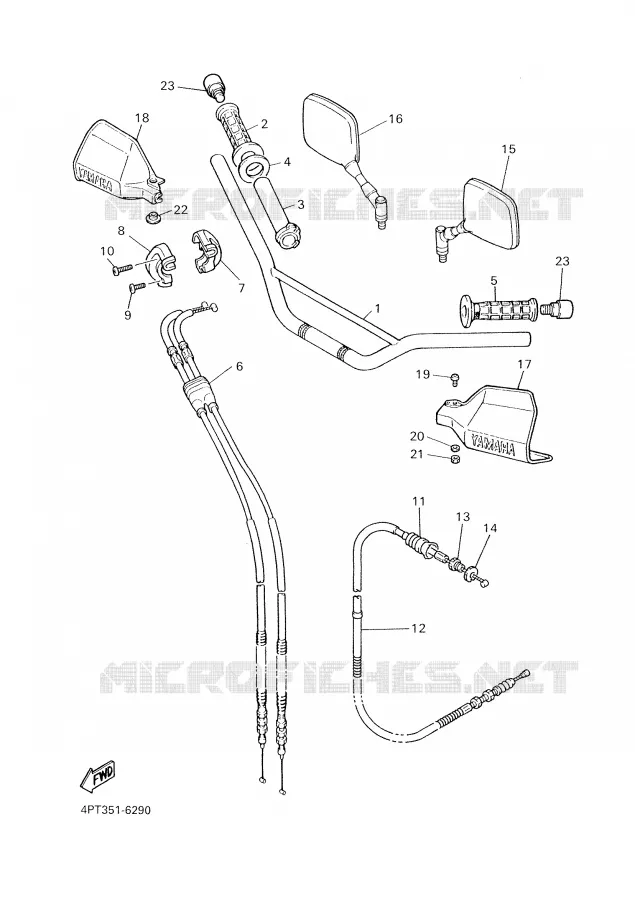 GUIDON ET CABLES Yamaha MOTO 500 2000 XTE  XT500E
