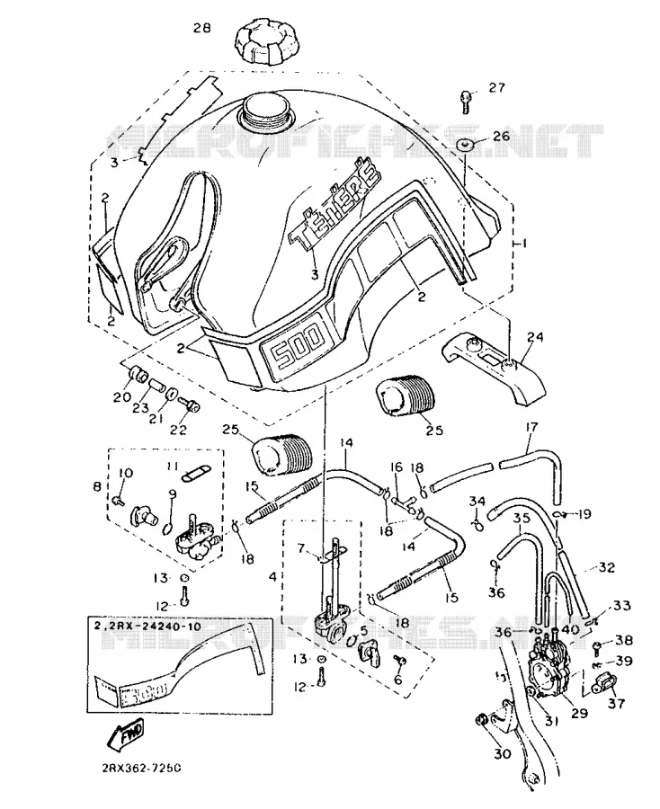 RESERVOIR A ESSENCE Yamaha MOTO 500 1987 XTZ  XT500Z