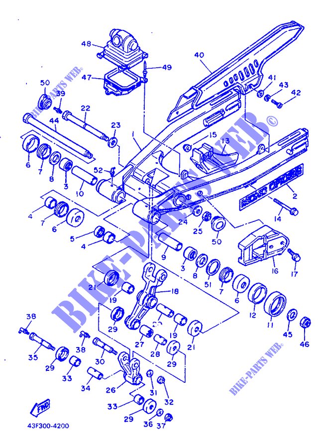 BRAS ARRIERE pour Yamaha XT600 de 1986