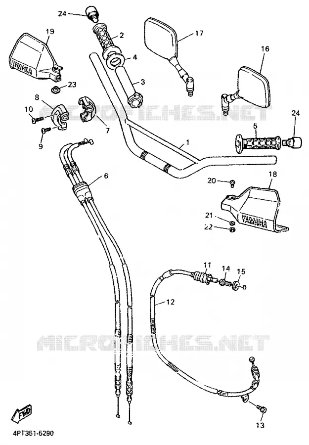 GUIDON ET CABLES Yamaha MOTO 600 1995 XTE  XT600E