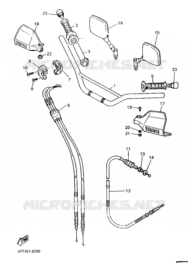 GUIDON ET CABLES Yamaha MOTO 600 1998 XTE  XT600E