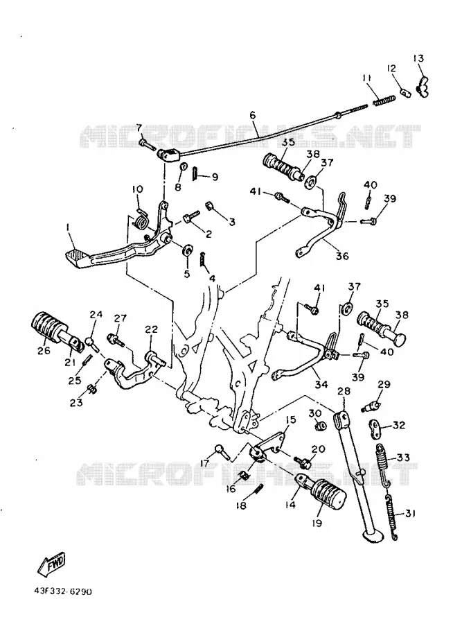 SUPPORT / REPOSE PIEDS Yamaha MOTO 600 1986 XT  XT600H (32.4KW)
