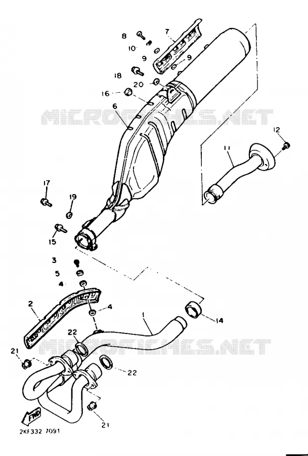 ECHAPPEMENT Yamaha MOTO 600 1987 XT  XT600