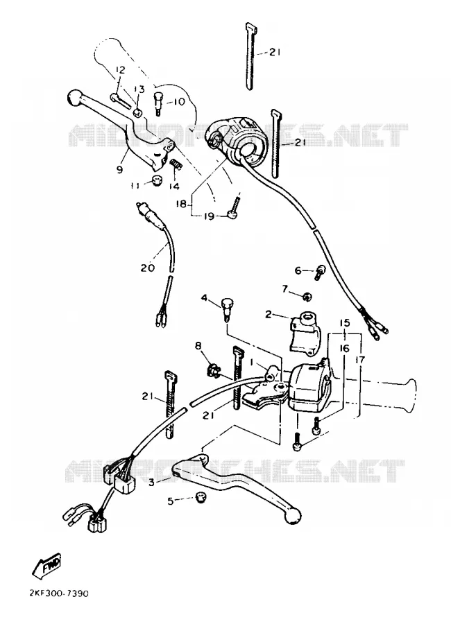 COMMODO / LEVIER Yamaha MOTO 600 1987 XT  XT600H (33KW)