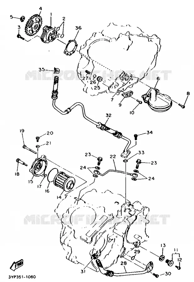 POMPE A HUILE Yamaha MOTO 600 1991 XT  XT600H (33KW)