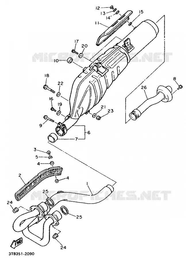 ECHAPPEMENT Yamaha MOTO 600 1992 XT  XT600K