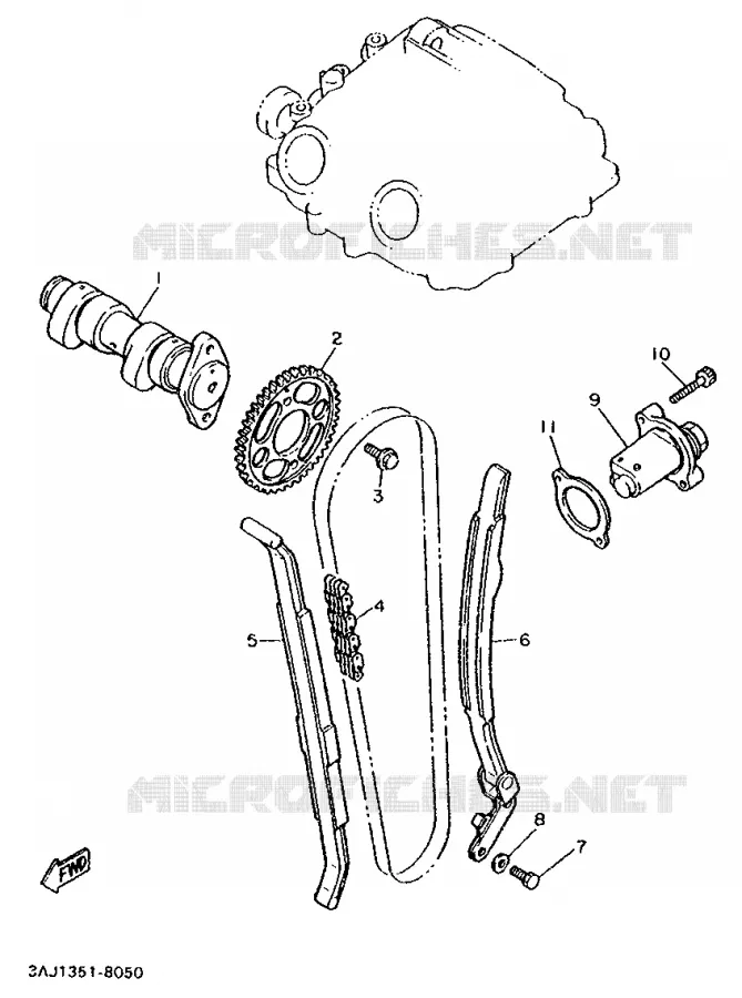 ARBRE A CAMES / CHAINE DE DISTRIBUTION Yamaha MOTO 600 1993 XT  XT600K