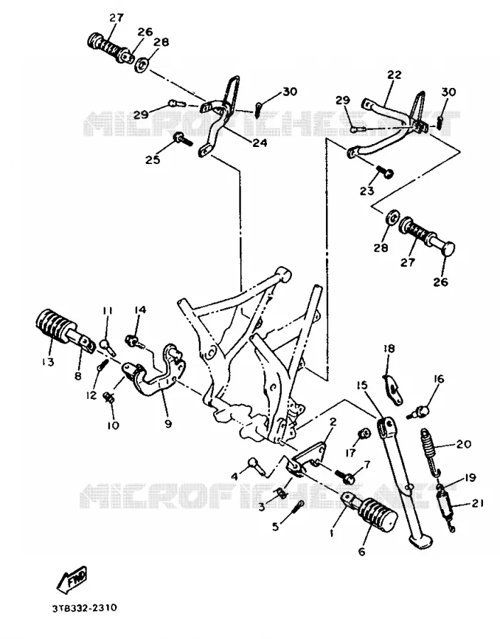 SUPPORT / REPOSE PIEDS Yamaha MOTO 600 1992 XT  XT600KH (33KW)