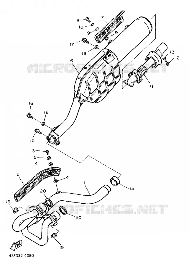ECHAPPEMENT Yamaha MOTO 600 1986 XT  XT600N (20.0KW)