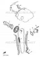 ARBRE A CAMES / CHAINE DE DISTRIBUTION pour Yamaha XT600N (20.OKW) de 1989