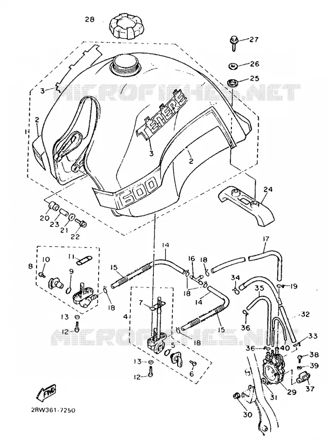RESERVOIR A ESSENCE Yamaha MOTO 600 1987 XTZ  XT600Z