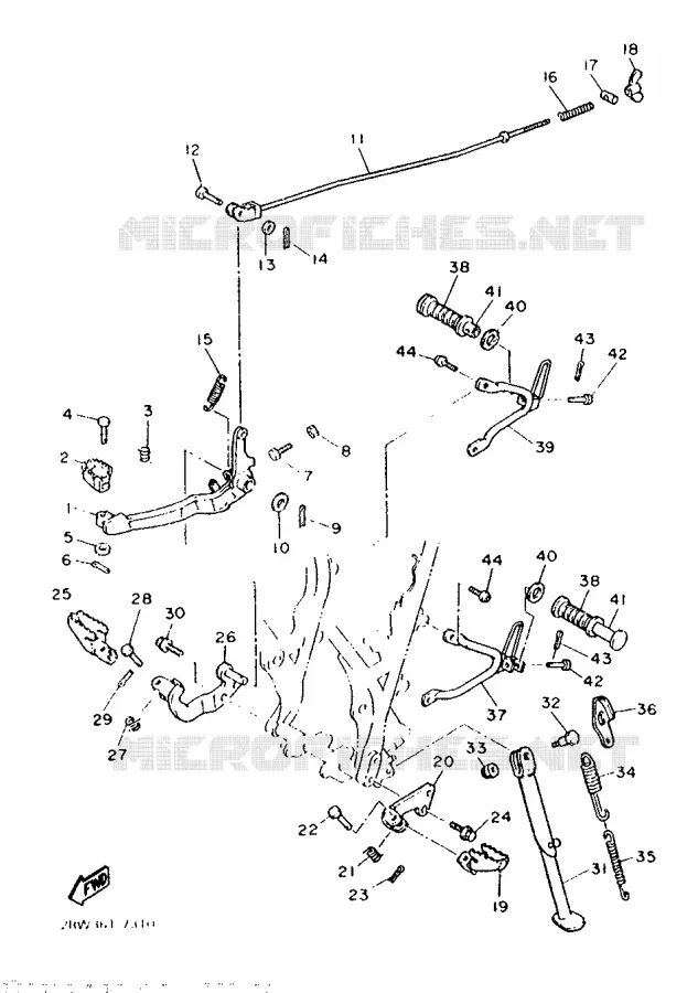 SUPPORT / REPOSE PIEDS Yamaha MOTO 600 1987 XTZ  XT600Z