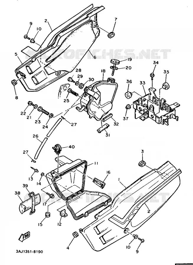 COUVERCLE LATERAL Yamaha MOTO 600 1988 XTZ  XT600Z