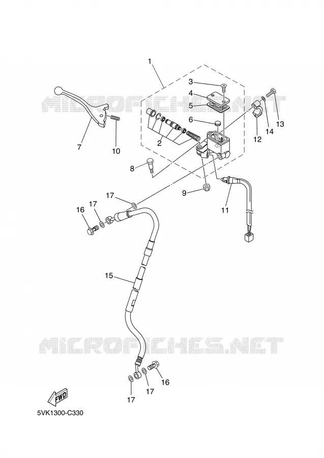 MAITRE CYLINDRE DE FREIN AVANT Yamaha MOTO 660 2005 XTR  XT660R