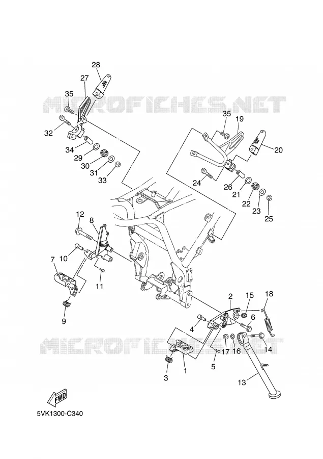 SUPPORT / REPOSE PIEDS Yamaha MOTO 660 2005 XTR  XT660R
