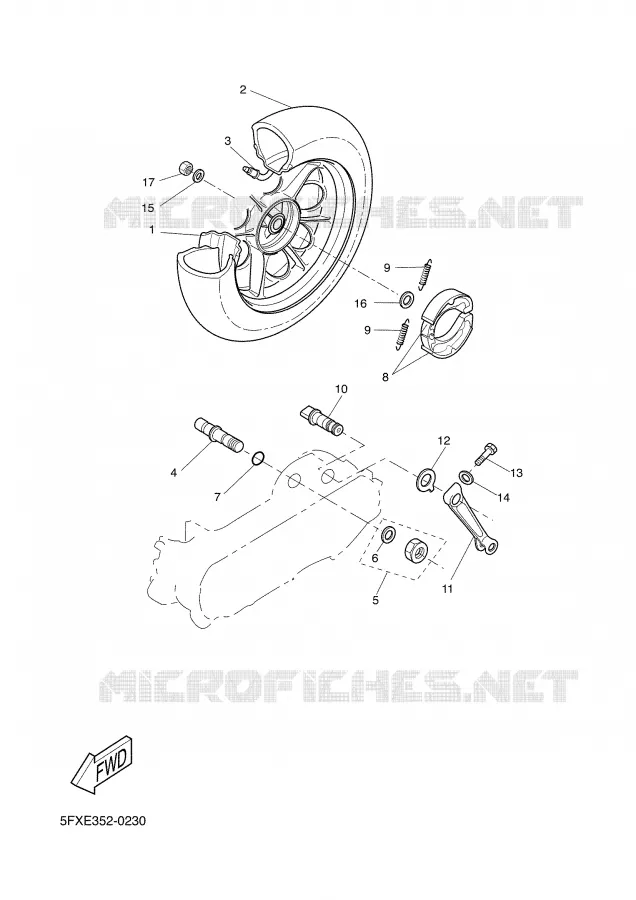 ROUE ARRIERE Yamaha SCOOTER 50 2002 BWS  CW50RS
