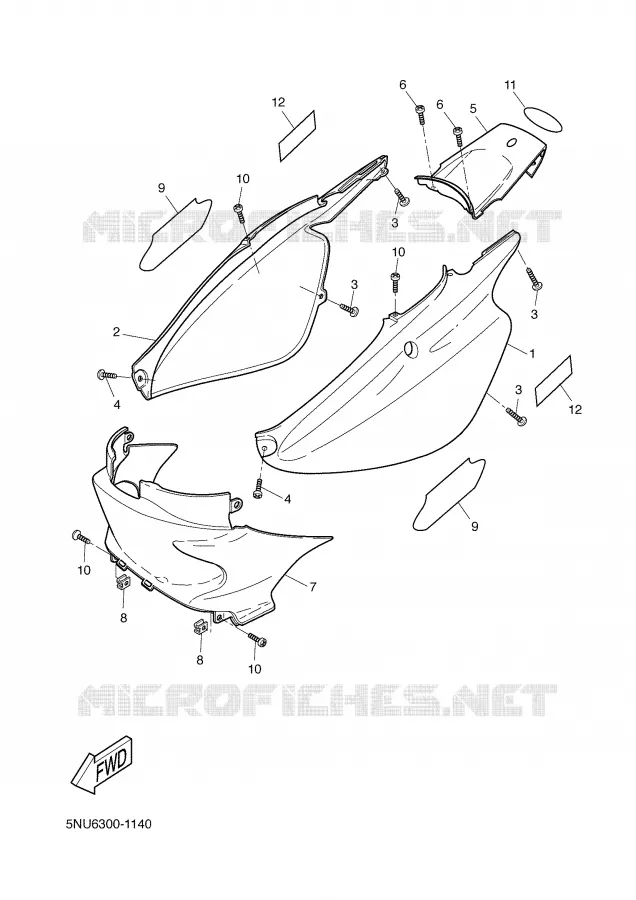 COUVERCLE LATERAL Yamaha SCOOTER 50 2002 BWS  CW50RS