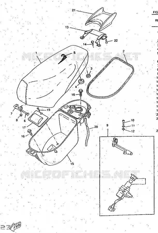 SELLE / PORTE BAGAGES Yamaha SCOOTER 50 1997 ROCKET  CW50RSP