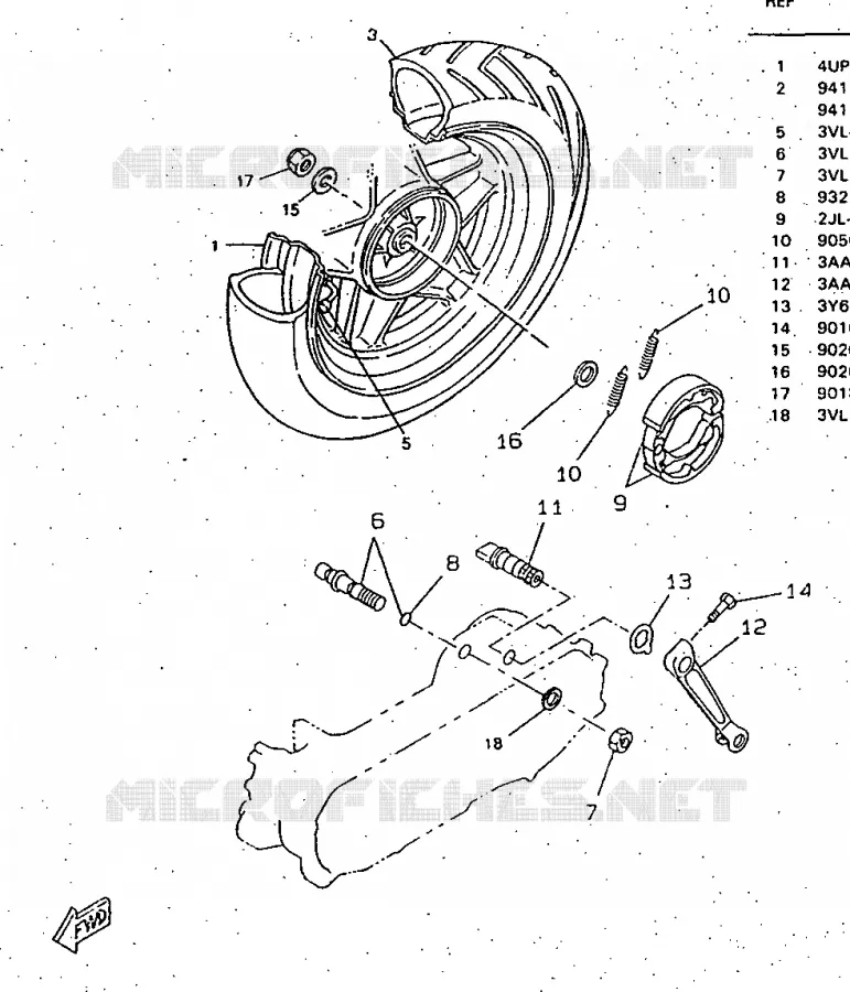 ROUE ARRIERE Yamaha SCOOTER 50 1997 ROCKET  CW50RSP