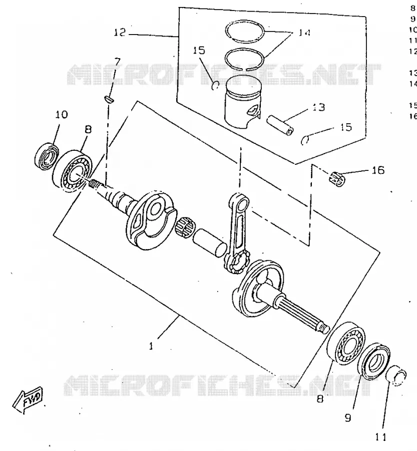 VILEBREQUIN / PISTON Yamaha SCOOTER 50 1998 ROCKET  CW50RSP