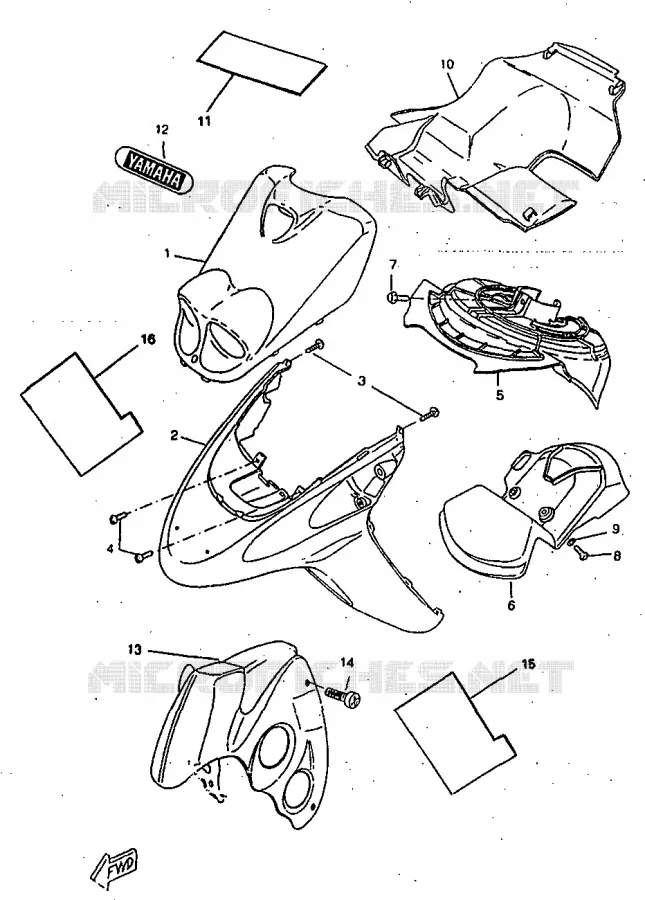 GARDE BOUE Yamaha SCOOTER 50 1998 ROCKET  CW50RSP