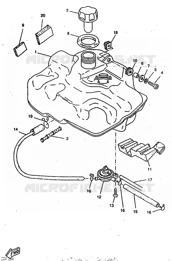 RESERVOIR A ESSENCE Yamaha SCOOTER 50 1998 ROCKET  CW50RSP