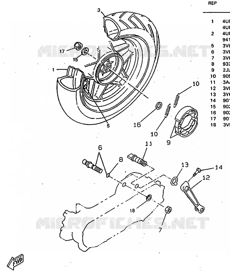 ROUE ARRIERE Yamaha SCOOTER 50 1998 ROCKET  CW50RSP