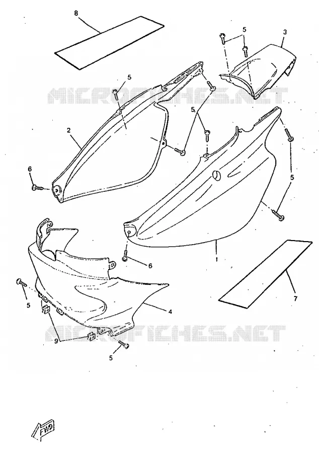 COUVERCLE LATERAL Yamaha SCOOTER 50 1998 BOOSTER  CW50RSX