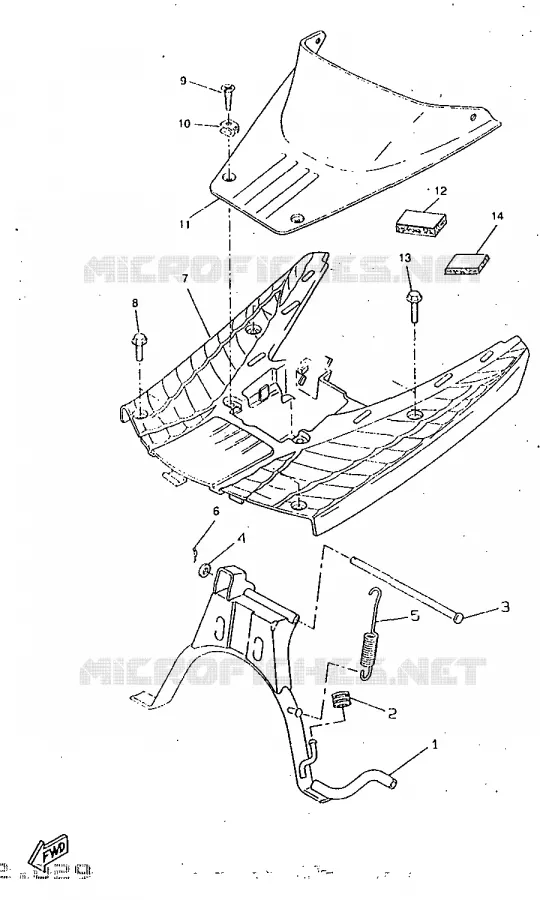 SUPPORT / REPOSE PIEDS Yamaha SCOOTER 50 1998 BOOSTER  CW50RSX