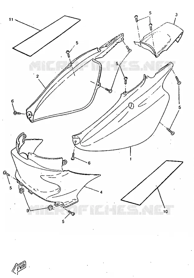 COUVERCLE LATERAL Yamaha SCOOTER 50 1998 BOOSTER  CW50RSX