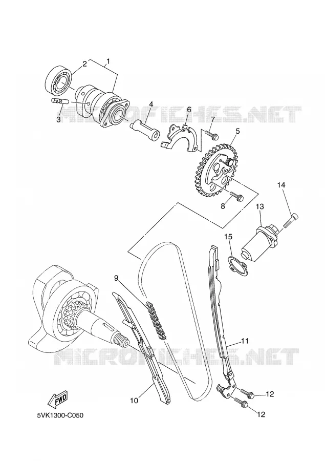 ARBRE A CAMES / CHAINE DE DISTRIBUTION Yamaha MOTO 660 2007 XTX  XT660X