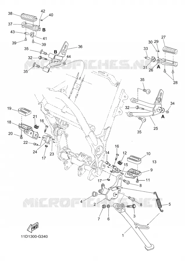 SUPPORT / REPOSE PIEDS Yamaha MOTO 660 2008 TENERE  XT660Z TENERE