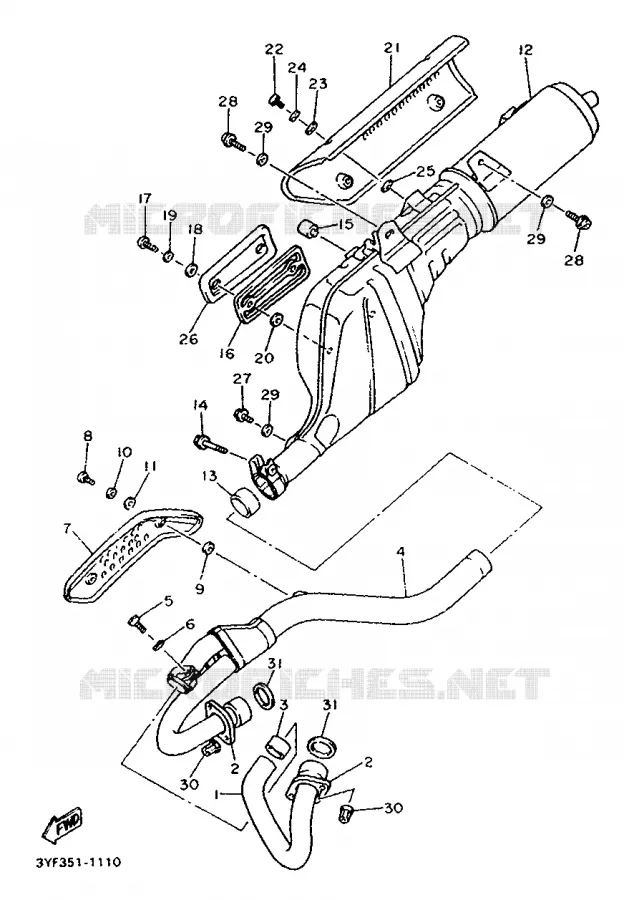ECHAPPEMENT Yamaha MOTO 660 1991 TENERE  XTZ660