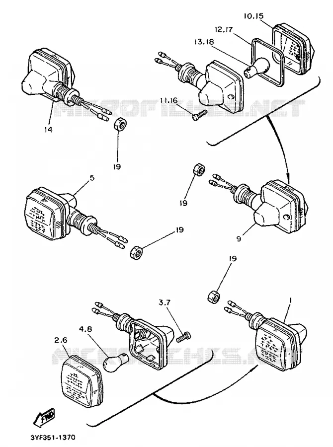 CLIGNOTANT Yamaha MOTO 660 1992 TENERE  XTZ660