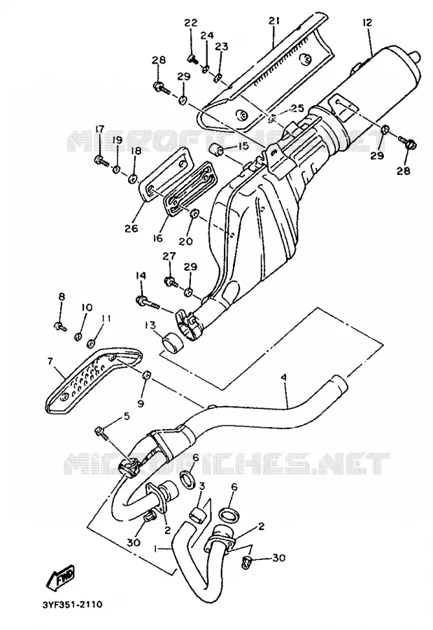 ECHAPPEMENT Yamaha MOTO 660 1992 TENERE  XTZ660