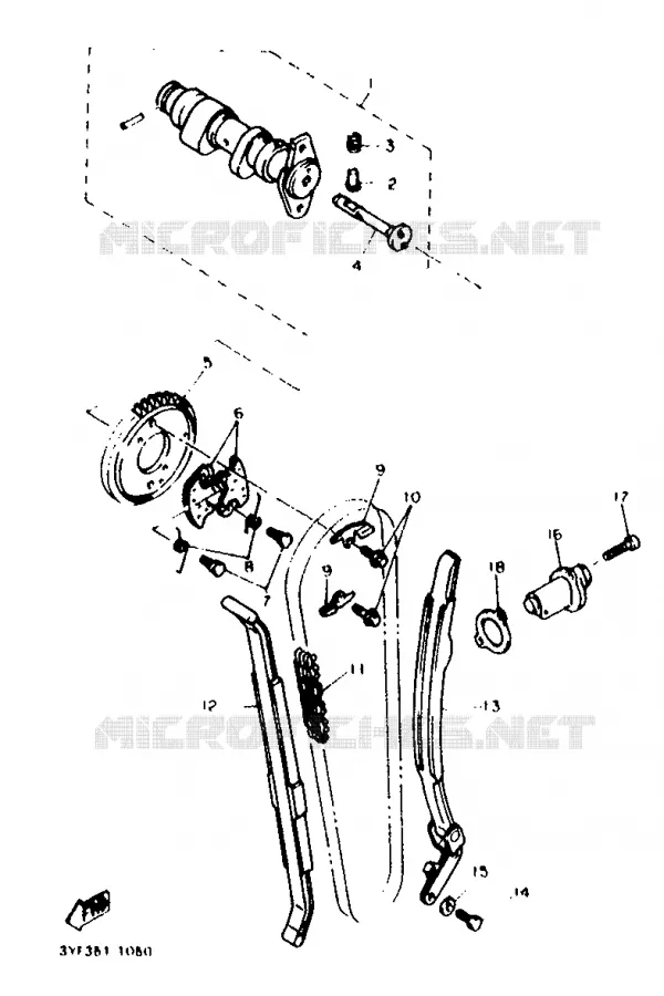 ARBRE A CAMES / CHAINE DE DISTRIBUTION Yamaha MOTO 660 1993 TENERE  XTZ660