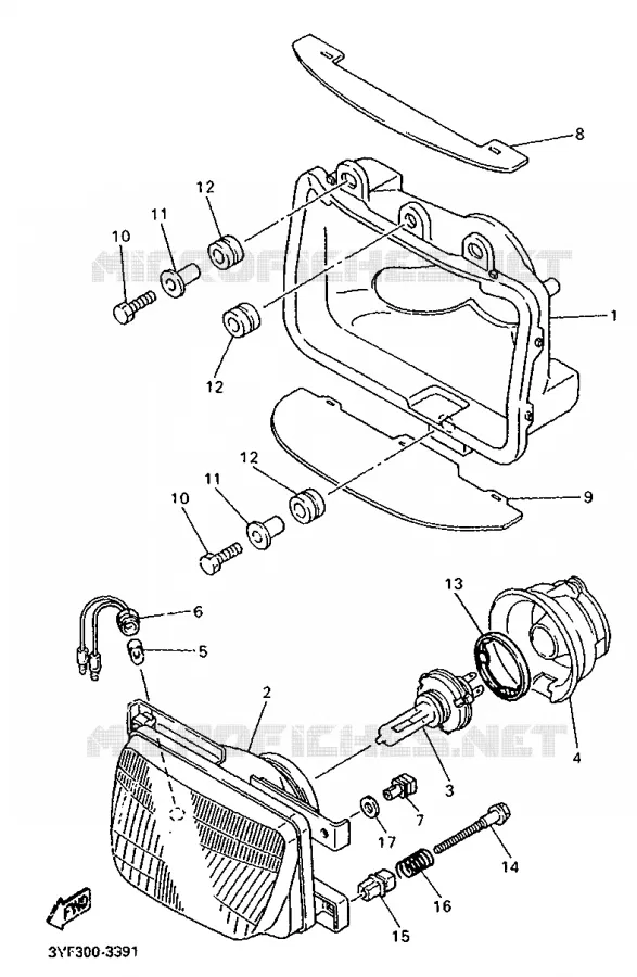 PHARE  Yamaha MOTO 660 1993 TENERE  XTZ660
