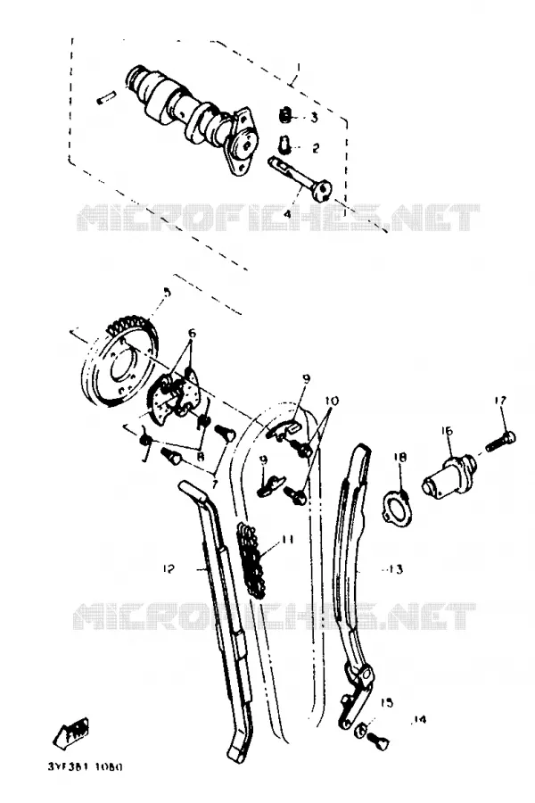 ARBRE A CAMES / CHAINE DE DISTRIBUTION Yamaha MOTO 660 1993 TENERE  XTZ660
